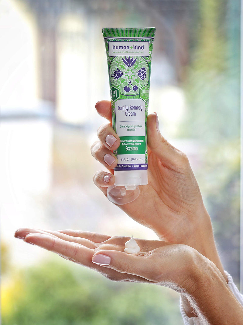 Human+Kind Family Remedy Cream - 8-in-1 Miracle Formula - For Irritated, Itchy, Dry, Cracked Skin, Stretch Marks, Scars, Razor Burn, Eczema, and Brittle Nails - Natural, Vegan Skin Care - 3.3 fl oz - BeesActive Australia