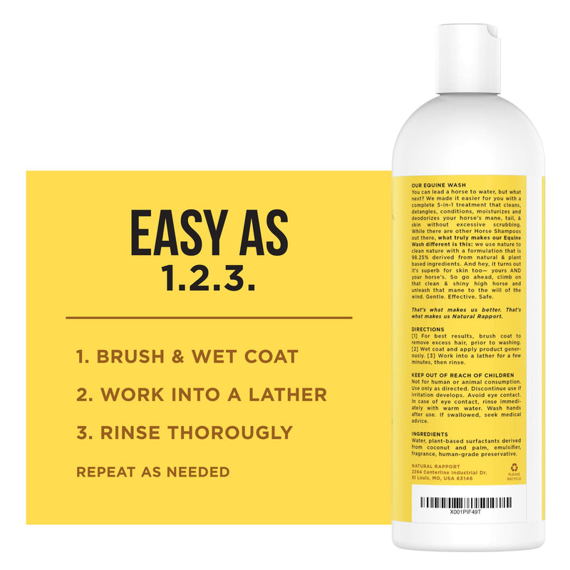 [AUSTRALIA] - Natural Rapport Horse Shampoo & Conditioner - The Only Equine Wash Horses Need, Natural Rapport - Full Mane and Tail Treatment for Horses, Horse Shampoo/Conditioner (16 fl oz.) 