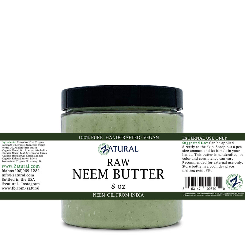 Naked Neem Organic Neem Butter with Organic Neem Oil, Extract and Leaf Calm Sensitive Skin, Itchy Skin and More Handcrafted in Small Batches, 8 oz. 8 Ounce (Pack of 1) - BeesActive Australia