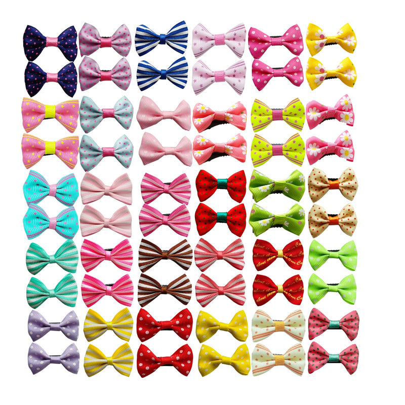 Clip in Dog Bows 60pcs in Box Dog Hair Bows Clips Dog Hair Clips Puppy Yorkie Accessories - BeesActive Australia