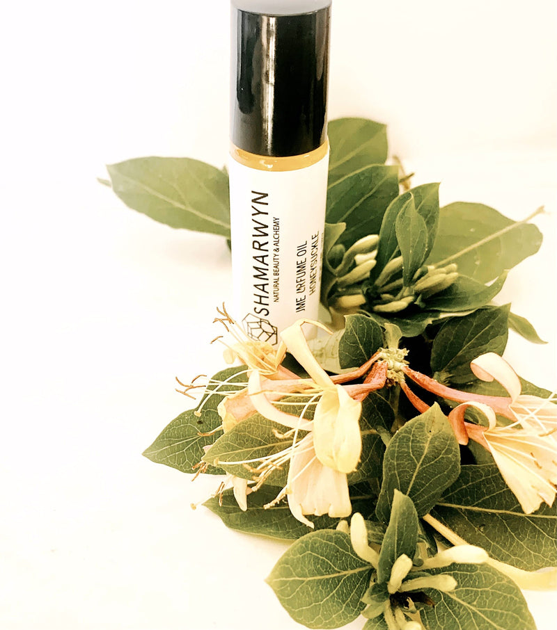 Honeysuckle Perfume Oil, Natural Organic Botanical, Pure Essential Oil Blend Roll-On by Shamarwyn - BeesActive Australia