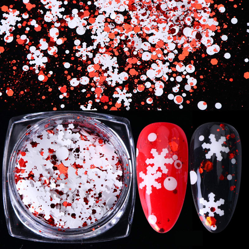 3D Holographic Nail Art Glitter 6 Boxes/Set Sparkly Snowflake Star Nail Sequins Ultra thin Nail Flake Acrylic Resin Paillettes Confetti Face Body Makeup Glitter Nail Decals Women Nail Decoration Kits - BeesActive Australia