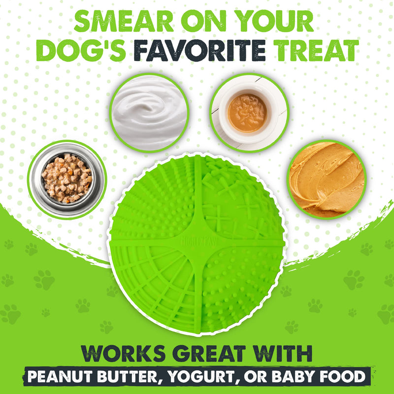 Mighty Paw Dog Lick Bowl | Interactive Slow Feeder Puzzle for Anxiety, Calming and Boredom. Wobbles Or Stays Put. Works W/ Soft Food & Supports Oral Health. Dishwasher Safe BPA Free Silicone Green - BeesActive Australia