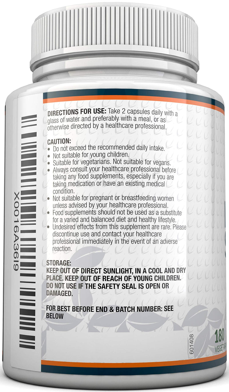 Immune Support - Vitamin C 1200mg and Zinc 40mg & Vitamin D3 1000IU - 180 Vegetarian Capsules - 3 Month Supply - Made in The UK by Nu U Nutrition - BeesActive Australia