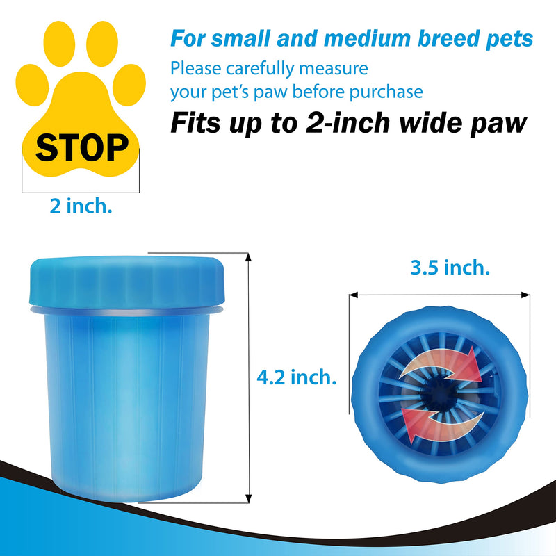 Dog Paw Cleaner, Portable Pet Cleaning 360º Silicone Washer Cup, for Small and Medium Breed Cats and Dogs (Blue) Blue - BeesActive Australia