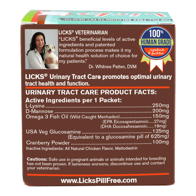 Licks Pill-Free Cat Urinary Tract Care - Cat UTI Care and Prevention Gel Packets - Urinary Tract Infection Supplement for Cats - Omega 3 Fish Oil and L-Lysine Supplement - Gel Packets - 10 Use - BeesActive Australia