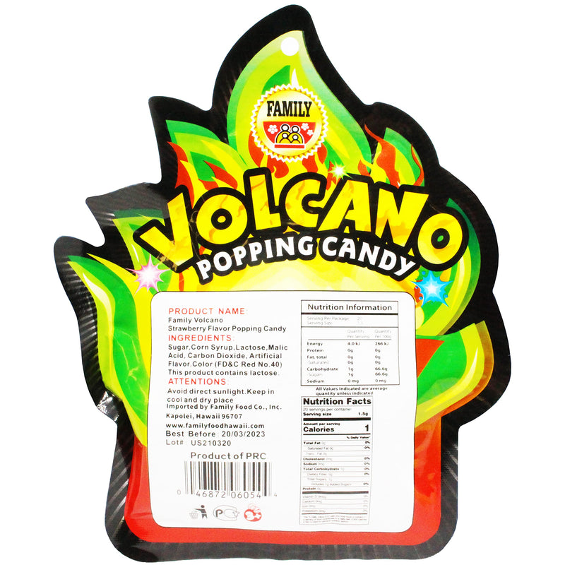 Volcano Strawberry Flavor Popping Candy (1 x 1.06 oz Bag) - BeesActive Australia