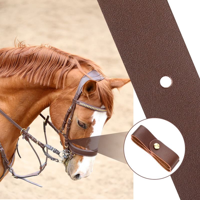 6 Pcs Leather Halter Replacement Leather Breakaway Strap for Horses, Brown - BeesActive Australia