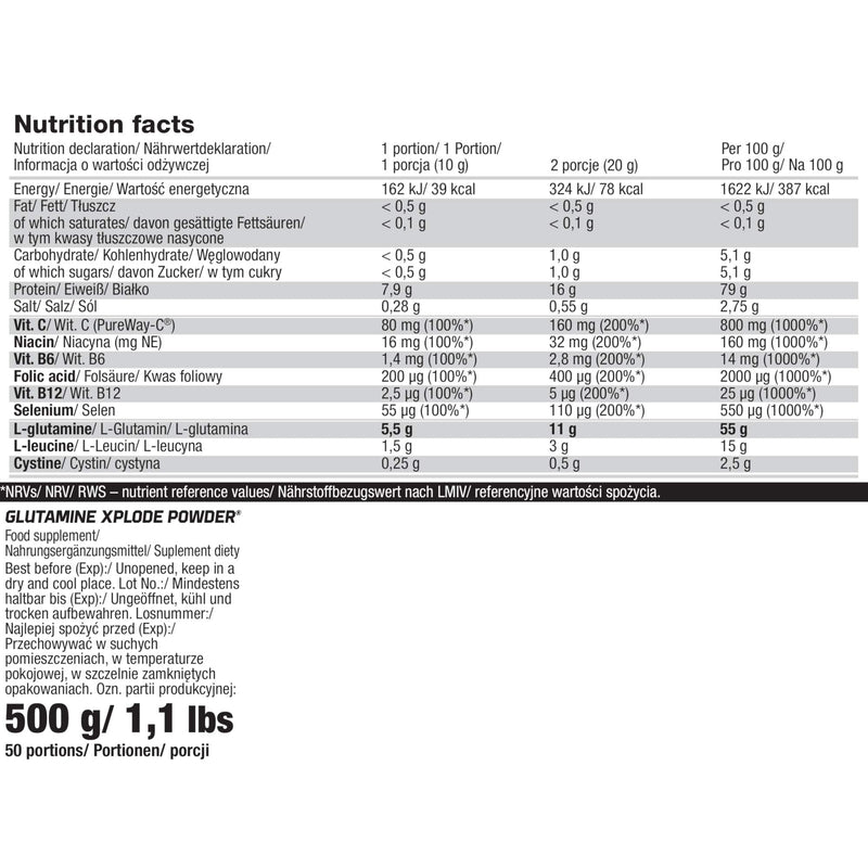 Olimp Sport Nutrition 500g Pineapple Glutamine Xplode Powder - BeesActive Australia