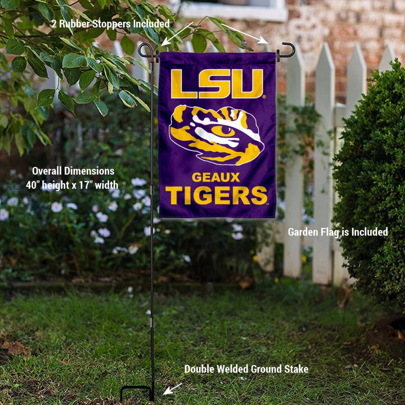 College Flags & Banners Co. Louisiana State LSU Tigers Geaux Garden Flag with Stand Holder - BeesActive Australia