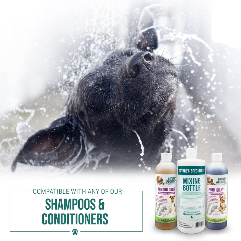 Nature's Specialties Mixing Bottle and Dog Shampoo Concentrate Bundle, Easy to Read Measurements Mixing Bottle 32 oz, Colloidal Oatmeal Creme Rinse Dog Conditioner Concentrate 16 oz - BeesActive Australia