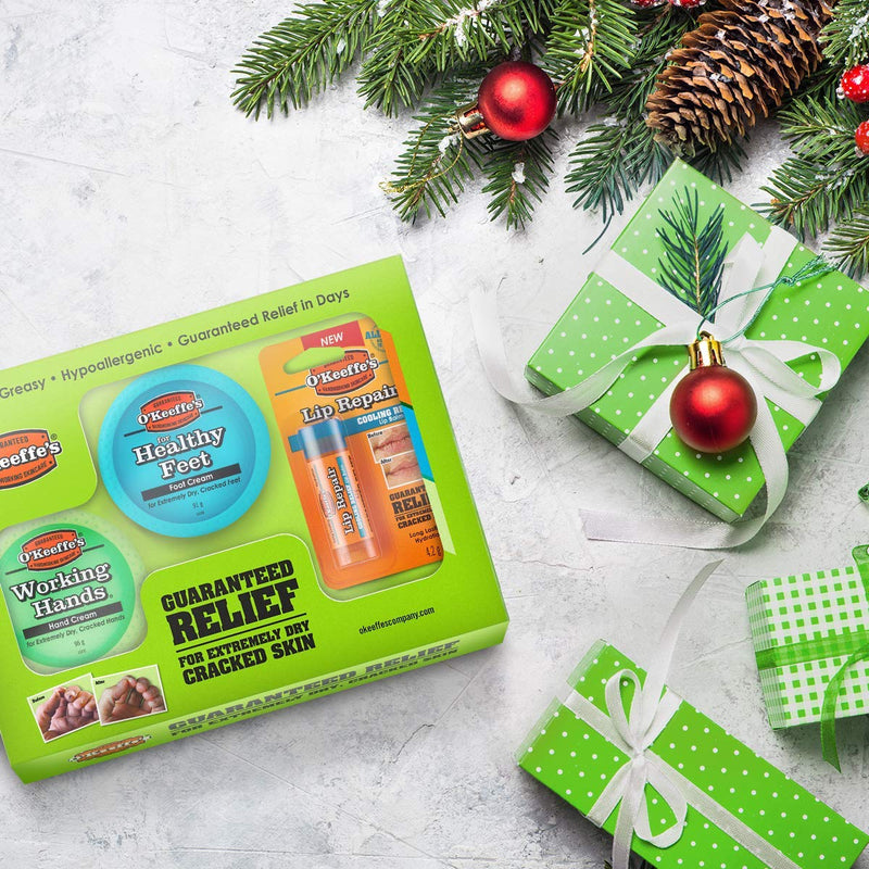 O’Keeffe’s Skincare Giftpack - Working Hands 96g, Healthy Feet 91g and Lip Repair 4.2g - BeesActive Australia