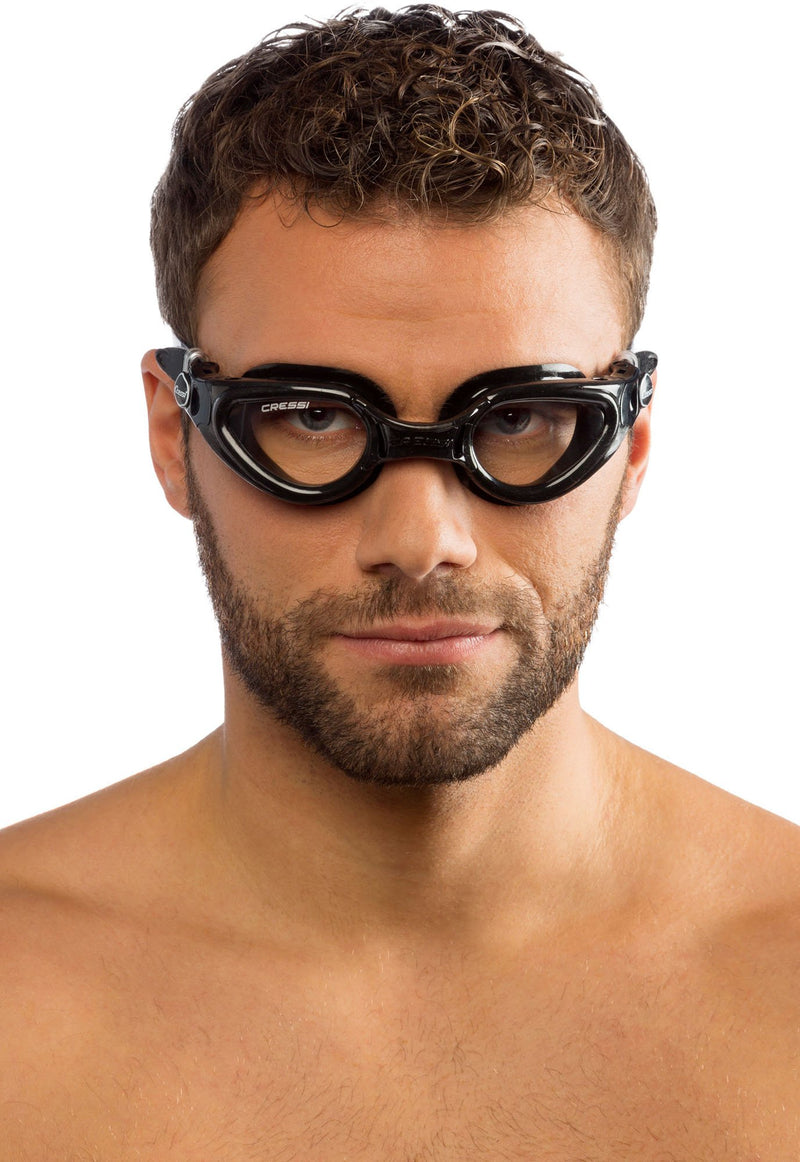 [AUSTRALIA] - Cressi Right Swim Goggle, Made in Italy Black/Black Clear 
