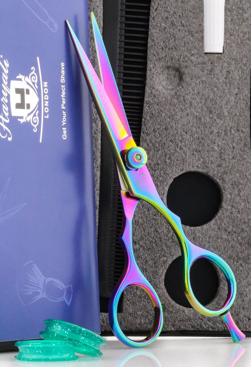 Haryali London Professional Multi 5.5" Hairdressing Barber Scissors Hairdresser Hair Cutting Salon Shears With Razor Sharp Edges Comes in a Black Box - BeesActive Australia