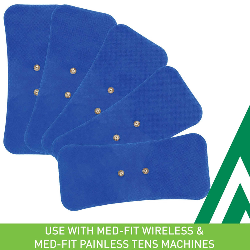 Med-Fit Wireless Tens Blue Cloth Large Electrode Ideal for Back Pain 20 x 10cm (5 Pack) 5 Pack - BeesActive Australia