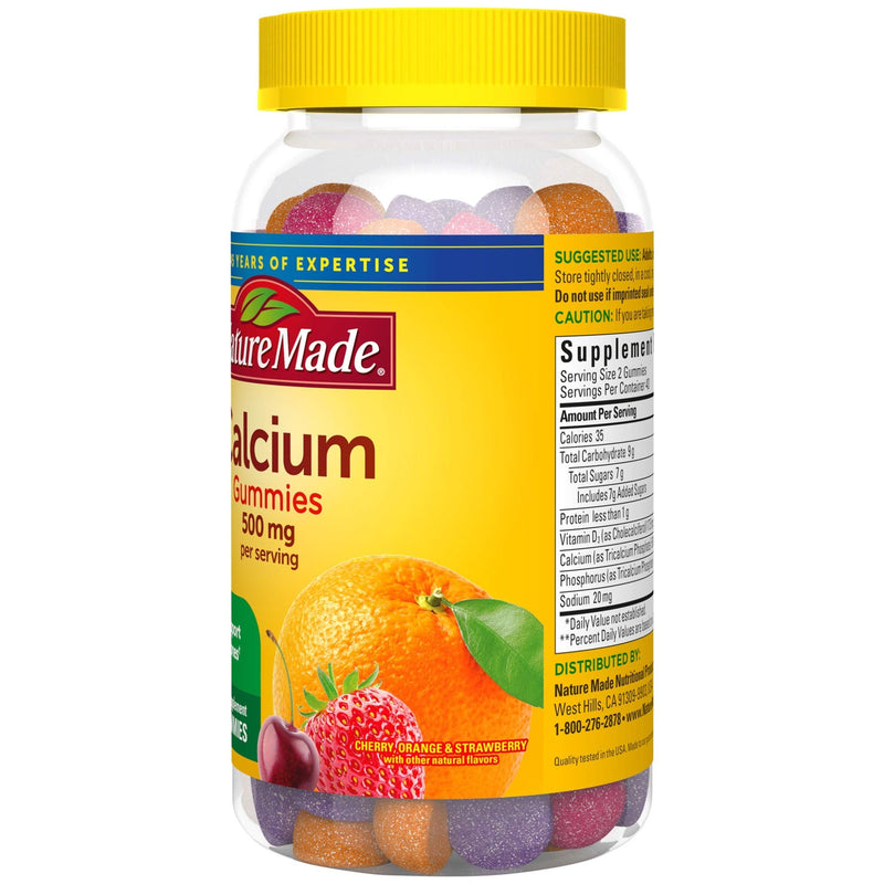 Nature Made Calcium 500 mg helps support Bone Strength with Vitamin D3 700 IU for Immune Support, Gummies, 80 Count - BeesActive Australia