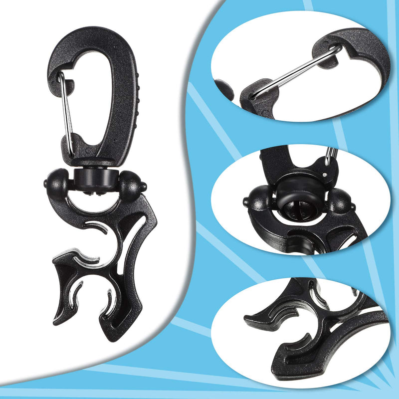 Weewooday 3 Pieces Scuba Diving Hose Holder Clip Scuba Diving Double BCD Hose Clip with Snap Hook Buckle for Dive Snorkeling Accessories - BeesActive Australia
