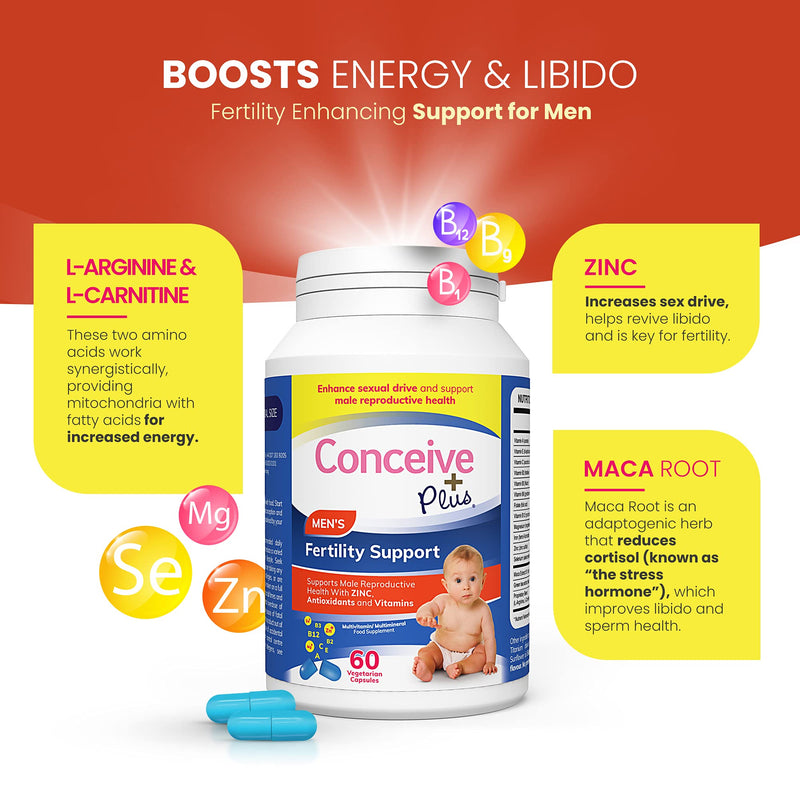 Conceive Plus Men�s Fertility Support - Fertility Conception Vitamins For Men, 60 Caps 30 Day Supply - BeesActive Australia