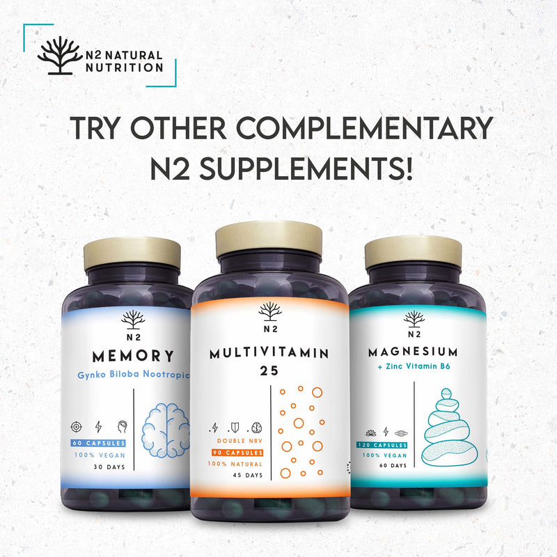 Vitamin B Complex High Strength. Vitamin B12, B9 (folic Acid), B7 (Biotin), B6, B5, B3, B2, B1,Inositol. Improves Mental Performance and Reduces Fatigue. 150 Capsules. Vegan. CE. N2 Natural Nutrition - BeesActive Australia