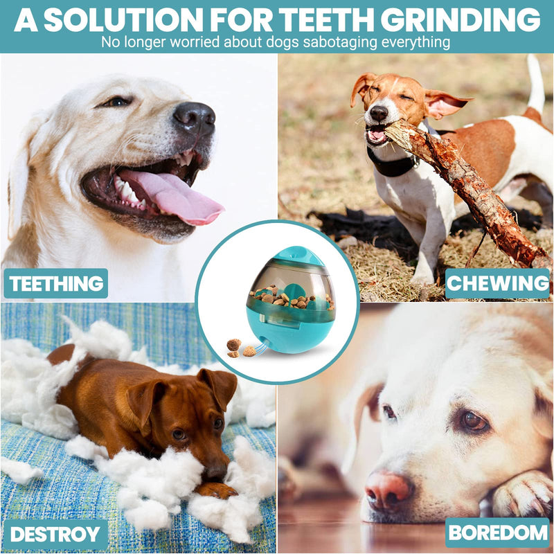 Dog Treat Ball, IQ Treat Dispensing Dog Toys, Interactive Food Puzzles Ball for Dogs, Pet Slow Feeder Ball Blue - BeesActive Australia