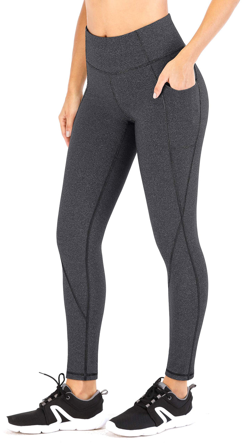 Heathyoga Yoga Pants with Pockets for Women High Waisted Leggings with Pockets for Women Workout Leggings for Women Charcoal Large - BeesActive Australia