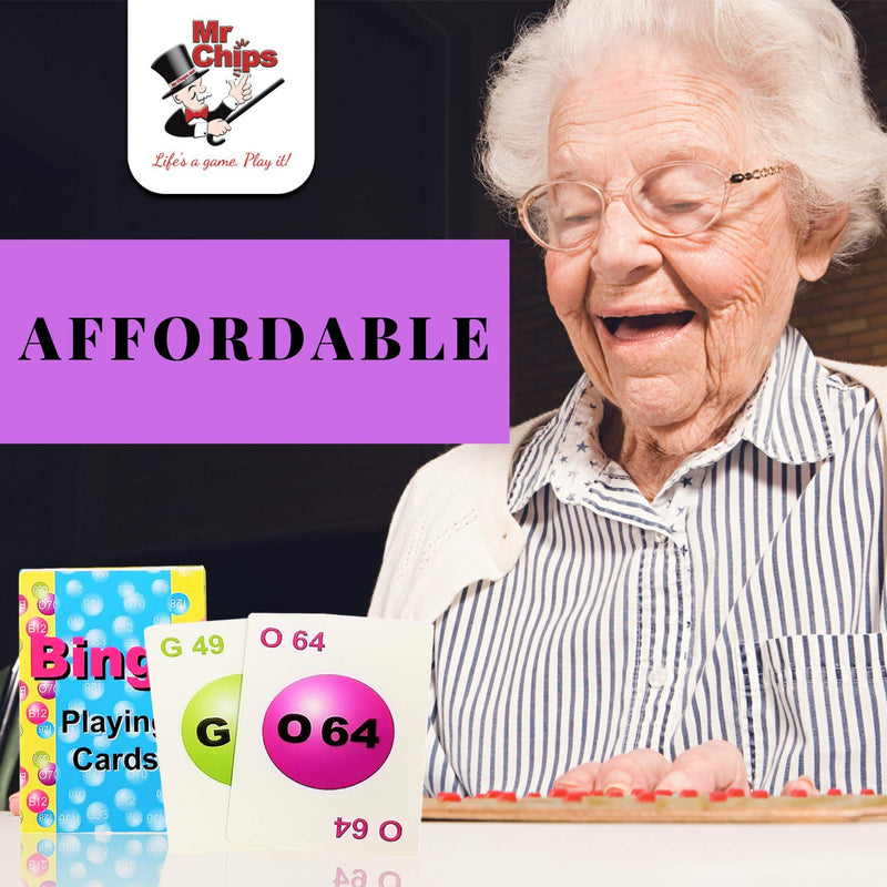 [AUSTRALIA] - MR CHIPS Professional Plastic Coated Bingo Playing Cards - 75 Deck of Cards - Colorful 