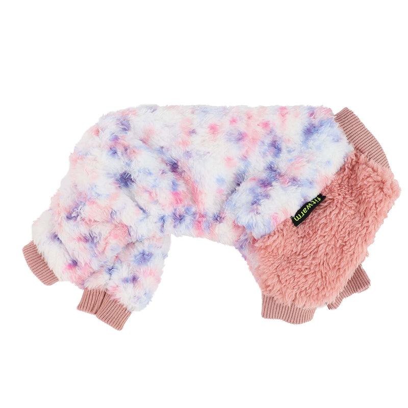 Fitwarm Thermal Dog Pajamas Fuzzy Velvet Doggie Coat Puppy Winter Onesies Doggy Soft PJS Pet Cold Weather Clothes Cat Apparel L Pink - BeesActive Australia