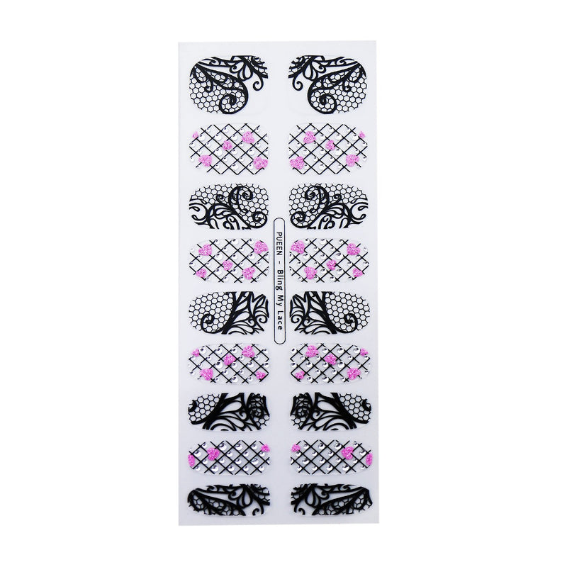 PUEEN 3D Jeweled Nail Wraps Collection BLING IT UP - 5 Pack (18 Strips Each) Nail Wraps/Nail Strips/Nail Foils/Nail Stickers/Nail Decals/Nail Patches in New High Fashion Designs-BH000526 - BeesActive Australia