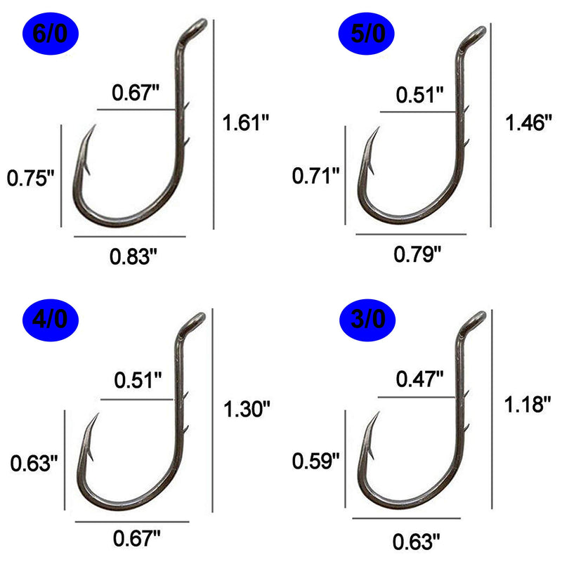 [AUSTRALIA] - Shaddock Fishing ® 30-100 PCS Sharp Octopus Baitholder Hooks Fishing Jig Hooks High Carbon Steel Circle Hooks Extra Sharp Black Barb Fishhooks - Size: 8#-6/0# 2/0#(100 per pack) 