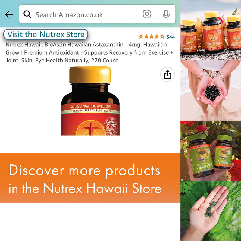 Nutrex Hawaii, BioAstin, Hawaiian Astaxanthin, 12 mg, 2-Day-Depot, 50 Soft Capsules, Lab Tested, Vitamin E, Gluten Free, Soy Free, Non-GMO - BeesActive Australia