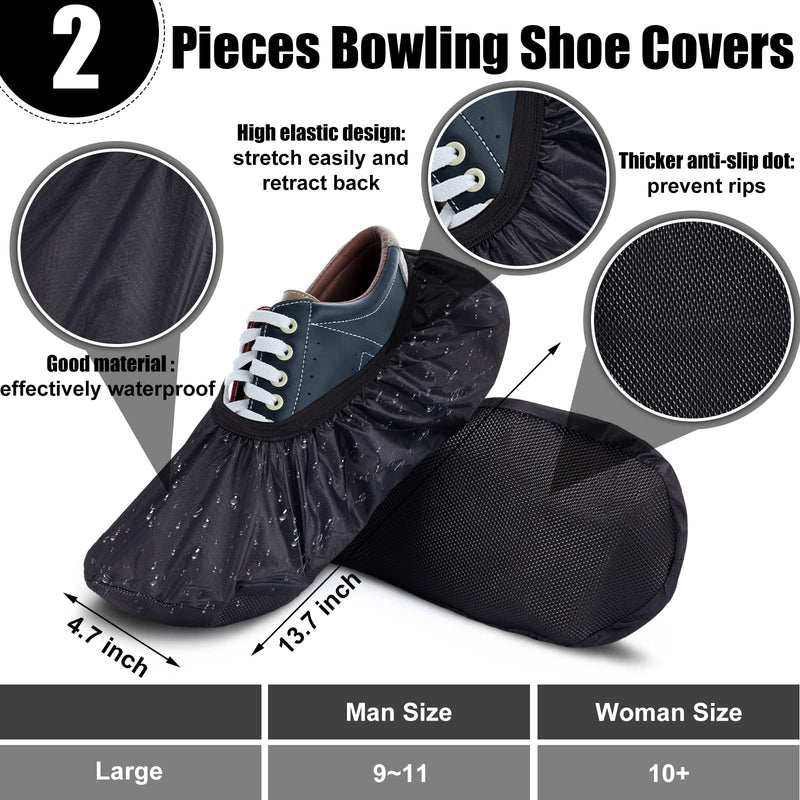 4 Pcs Bowling Accessories Kit Bowling Shoe Covers Non Slip Bowling Ball Seesaw Bowling Ball Cleaning Pad Microfiber Bowling Ball Shammy Leather Towel - BeesActive Australia