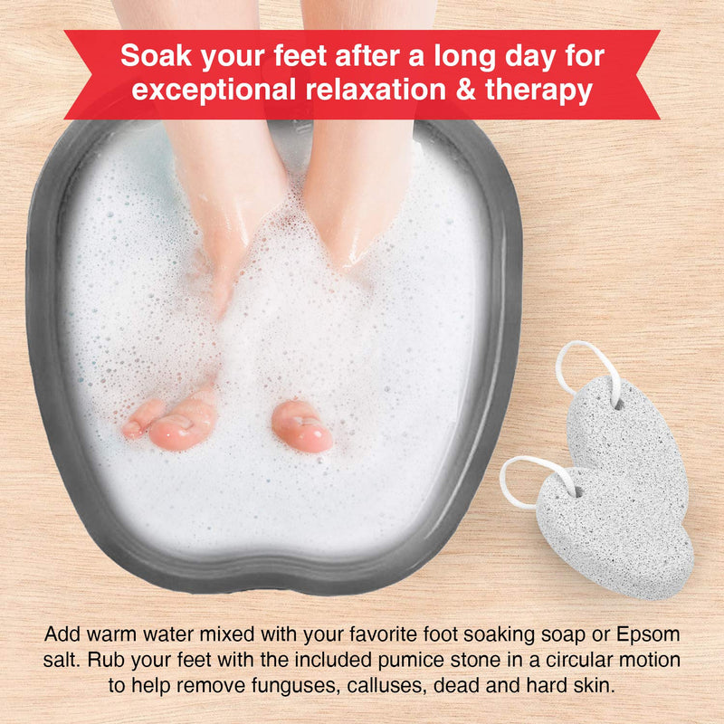 Foot Soaking Bath Spa - Includes 2 Callus Removers - For Soaking Feet | Great For Pedicures, Massaging, Relaxing, Essential Oils | For Removing Callus, Dead or Hard Skin | Great For At Home Spa - BeesActive Australia