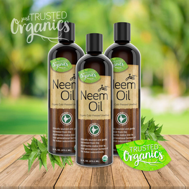 Trusted Organics - Organic Neem Oil Cold-Pressed | All Natural Remedy For Daily Skin And Hair Care Treatment | Promotes Shiny Lush Hair And Flawlessly Radiant Skin | Safe Product For Pets (16 fl.oz) - BeesActive Australia