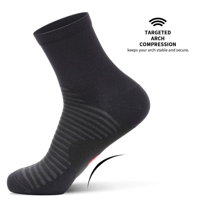 Compression Running Ankle Socks for Men and Women (6 Pairs), Quarter Athletic Socks for Running, Cycling, Golf, Work Black/White/Gray (2 Pairs Per Each Color) Large-X-Large - BeesActive Australia