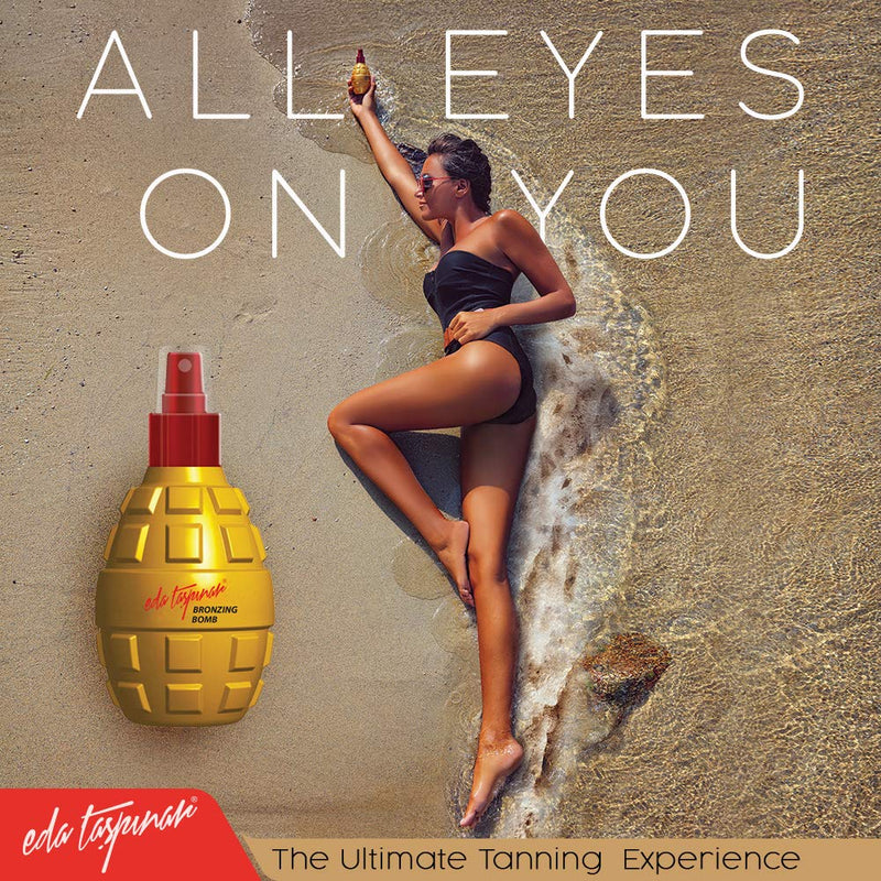 Eda Taspinar Bronzing Bomb, Tanning Oil Spray for Accelerated Dark Mediterranean Tan, All Eyes On You! SPF 0, 200 ml (6.8 oz), 1 Pack 6.76 Fl Oz (Pack of 1) - BeesActive Australia