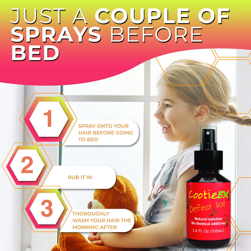 CootieEx Head Lice Treatments with Lavender Oil for Hair - Natural Nit Treatment - Prevent Head Lice Infestations: Anti Nits Head Lice Treatment - Alternative to Nit Shampoo & Head Lice Shampoo, 100ml - BeesActive Australia