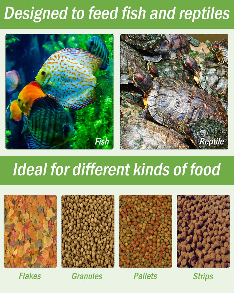 AquaMiracle Automatic Fish Feeder for Aquarium,Fish Feeder Automatic Dispenser with Timer Fish Food Timer Fish Food Vacation Feeder Auto Fish Feeder,for Granule Flakes Pallets Strips,Volume Adjustable - BeesActive Australia
