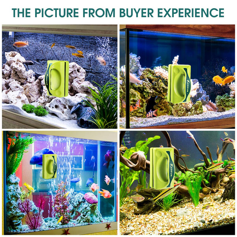 KEDSUM Magnetic Aquarium Fish Tank Cleaner, Fish Tank Glass Cleaner, Floating Clean Brush with Handle Design XL - BeesActive Australia
