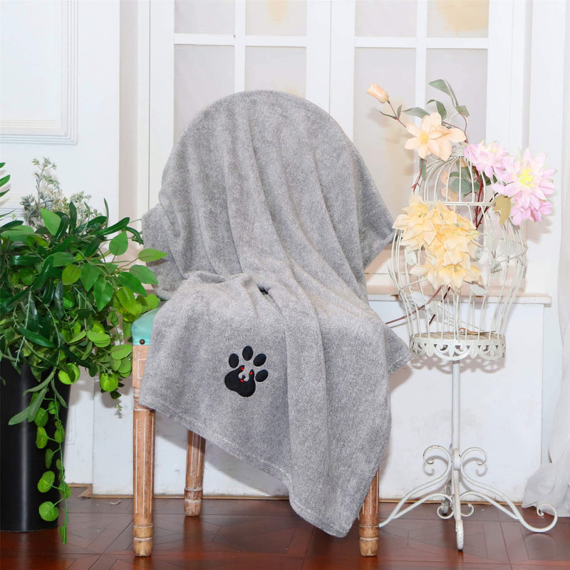 Dogvingpk Extra Large Dog Towel Super Absorbent Dog Towels for Drying Dogs Bath Grooming Soft Microfiber Pet Towels Grey - BeesActive Australia