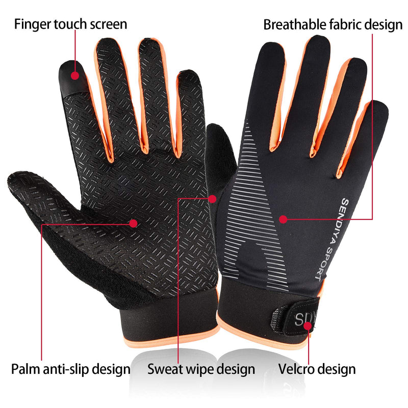 YHT Workout Gloves, Full Palm Protection & Extra Grip, Gym Fishing Fencing Gloves for Weight Lifting, Training, Fitness, Exercise (Men & Women) Orange Medium - BeesActive Australia