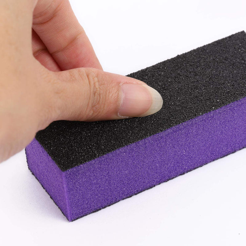20 Pack Nail Buffer Block Sanding Buffing Nail Files Pedicure Manicure Tool 80/120 Grit(Purple Black) Purple - BeesActive Australia