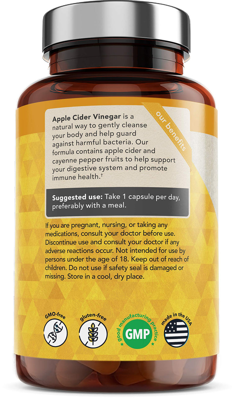 Apple Cider Vinegar Capsules - Vitamin Bounty - 500mg Made in USA - BeesActive Australia