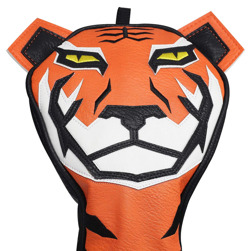 Craftsman Golf Orange/Black Synthetic Leather Tiger Animal Headcover for Driver Fairway Hybrids #1 Driver Cover - BeesActive Australia