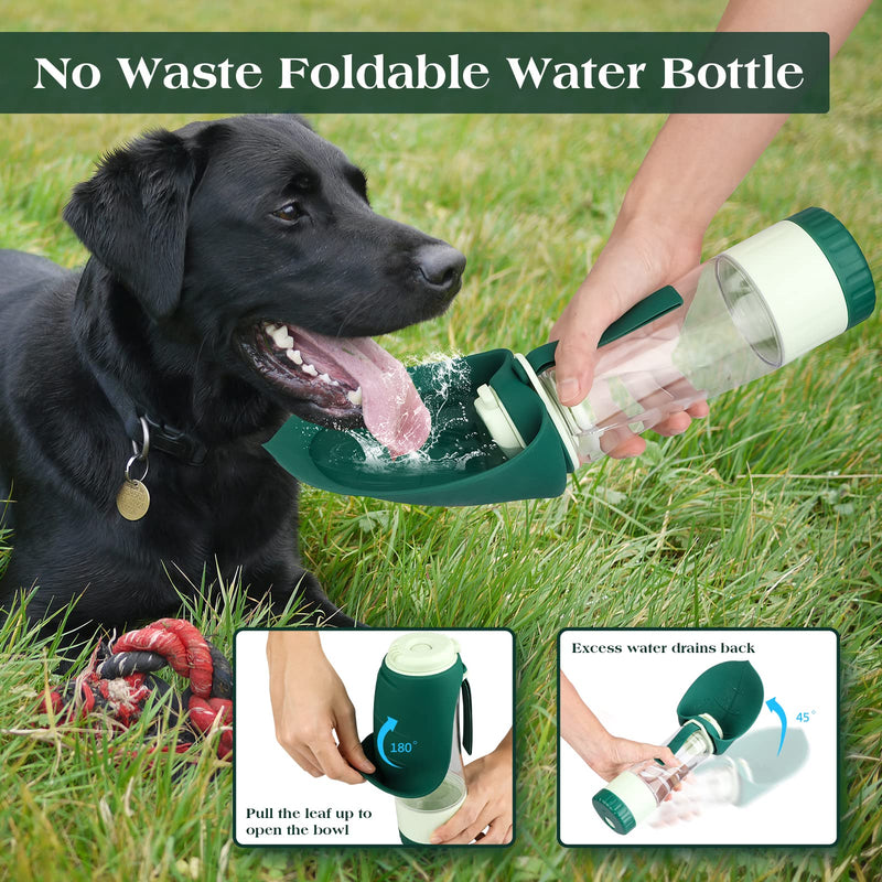 TIOVERY Upgraded Dog Water Bottle, Portable Dog Cat Puppy Pet Water Dispenser Feeder with Drinking Cup and Food Container Leak Proof for Outdoor Walking, Travel, Hiking 12OZ - BeesActive Australia
