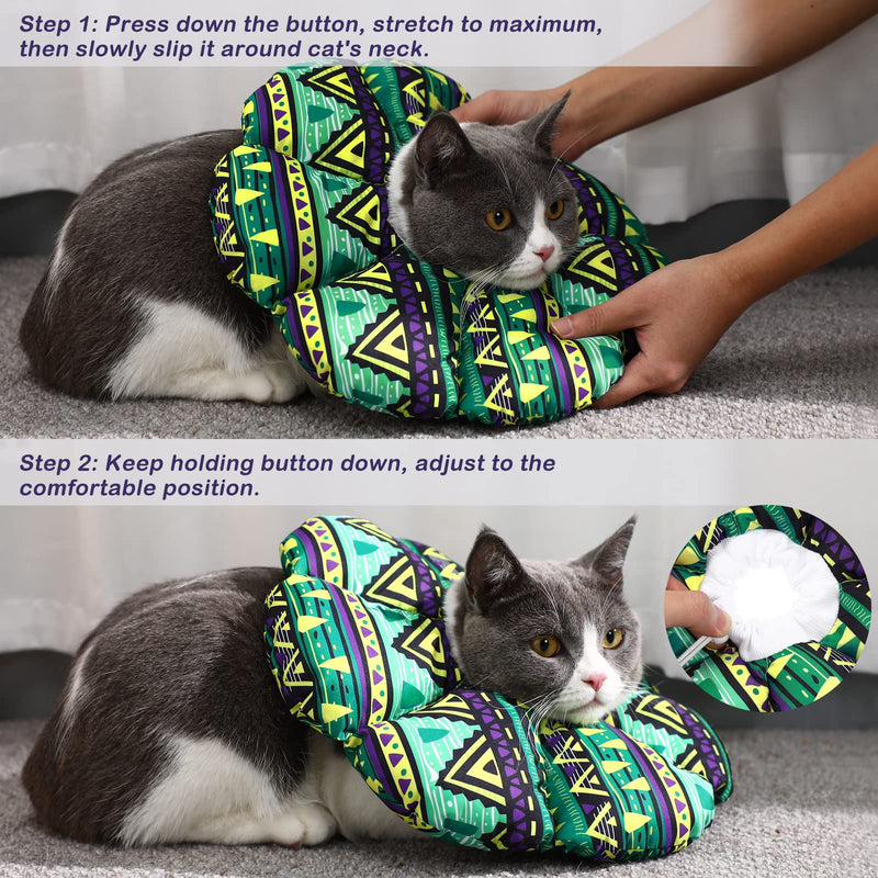 Cat Cone Comfy Recovery Collar: Alternative Cone for Cat Kitten to Stop Licking Waterproof Cute Protective Neck Cone After Surgery Neutering Large (11-16.5 lbs) - BeesActive Australia