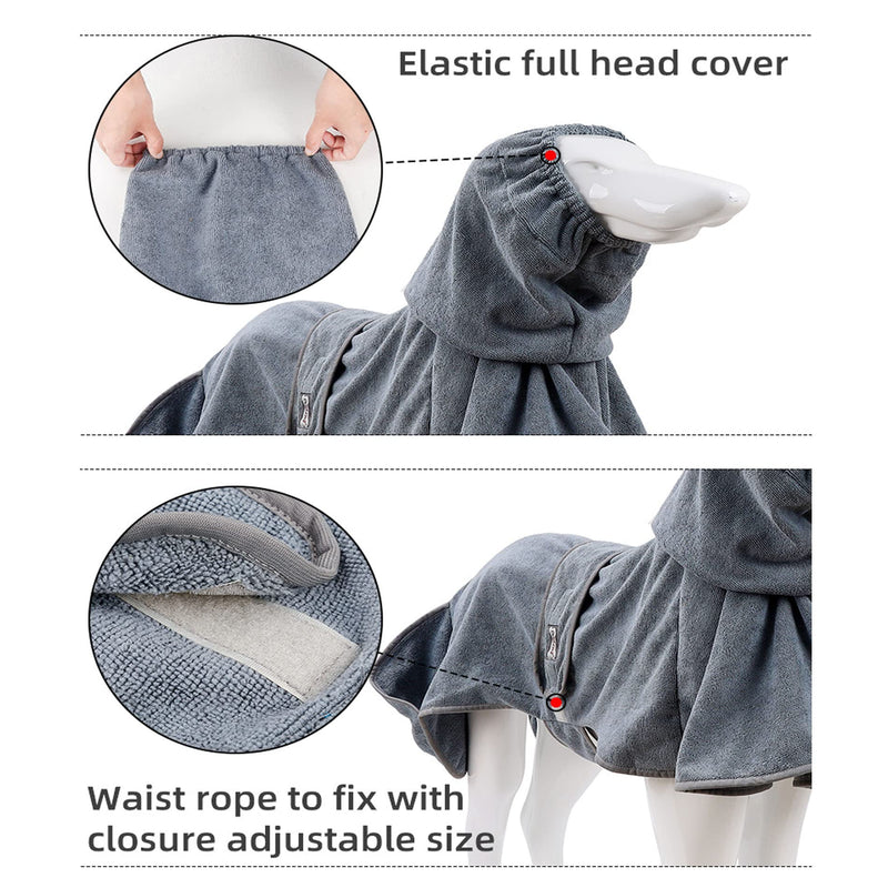 ZRREMRE Large Dog Towel Dog Drying Coat Super Absorbent Microfiber Bathrobe for Dogs, Quick Dry Bath Grooming Treatment, Soft and Comfortable Protects Dog Hair Suitable for Medium Large Dogs Towel XL - BeesActive Australia