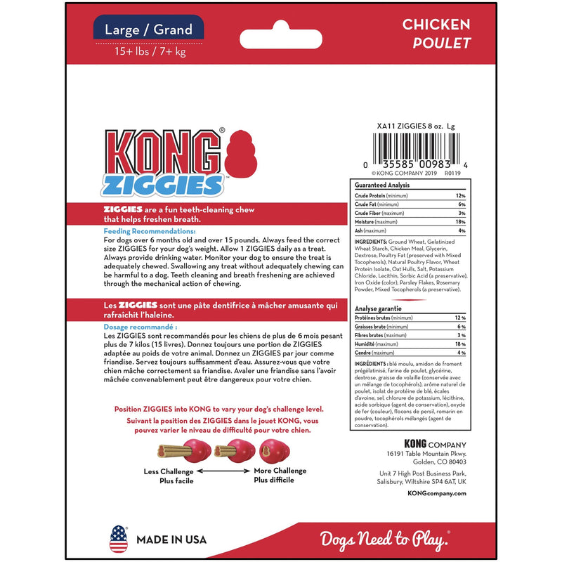 KONG - Classic and Ziggies - Dog Chew Toy with Dog Treats - for Large Dogs - BeesActive Australia