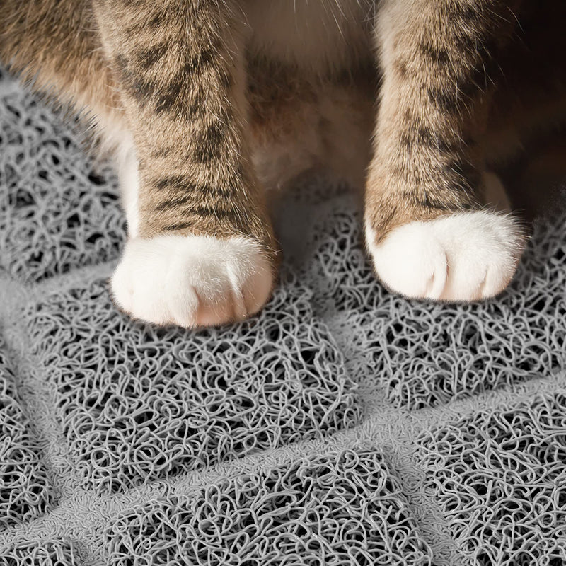 Niubya Premium Cat Litter Mat, Litter Box Mat with Non-slip and Waterproof Backing, Litter Trapping Mat Soft on Kitty Paws and Easy to Clean, Cat Mat Traps Litter from Box Small - 23" x 14" Grey - BeesActive Australia