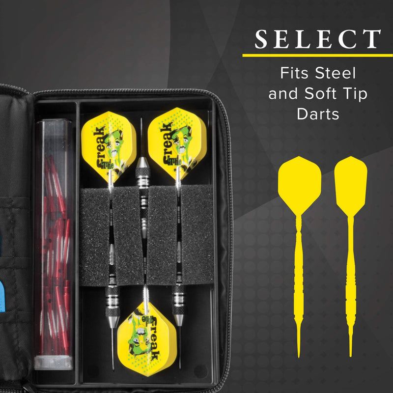 [AUSTRALIA] - VIPER Casemaster Select Nylon Steel and Soft Tip Dart and Accessory Case, Holds 3 Darts, Foam Cushion Allows Flights to be Stored Open Without Being Crushed 