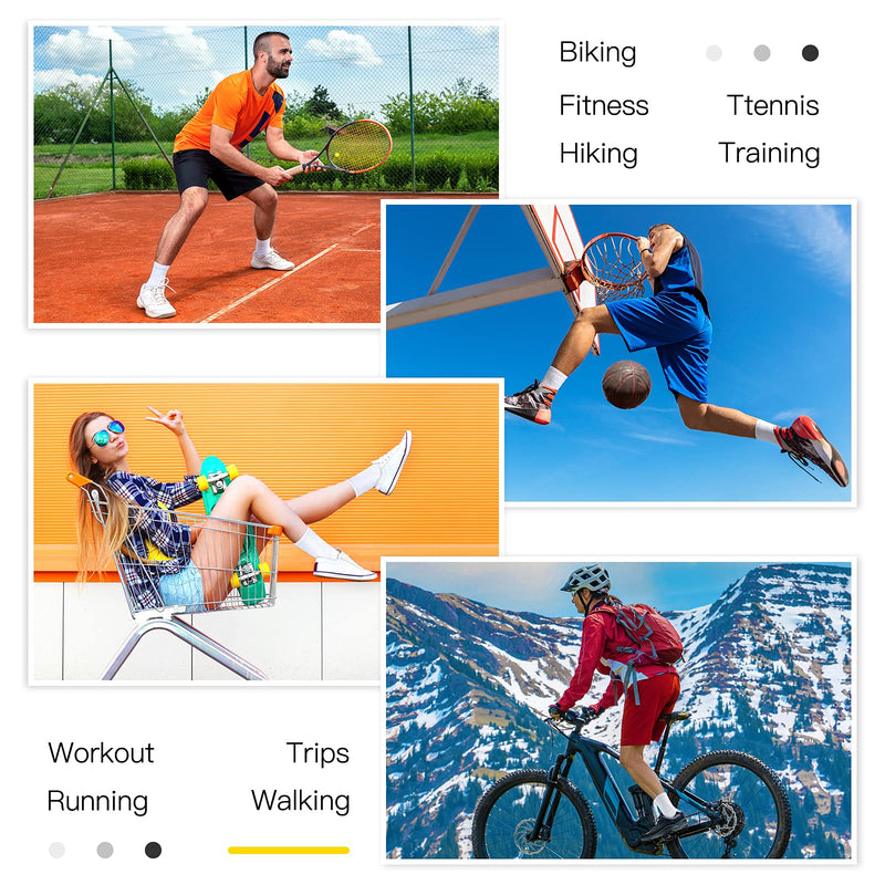 Athletic Socks, Cushioned Running Socks Performance Breathable Crew Socks Wicking Outdoor Sports Socks for Men Women(6 Pairs) 6-9 White_1 - BeesActive Australia